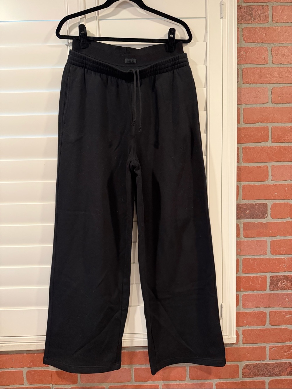 SKIMS Black oversized double waistband Sweatpants